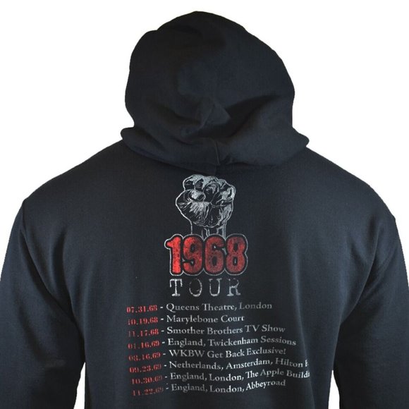MENS Music Sweat Shirt Hoodie Pull Over THE BEATLES-REVOLUTIONS 1968 World Tour - Picture 3 of 4